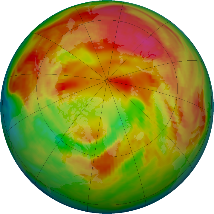 Arctic ozone map for 18 February 1981